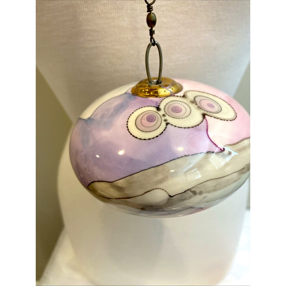 Fredrick Francis VTG Hand Painted Porcelain Art Ball Ornament Signed 95 FF